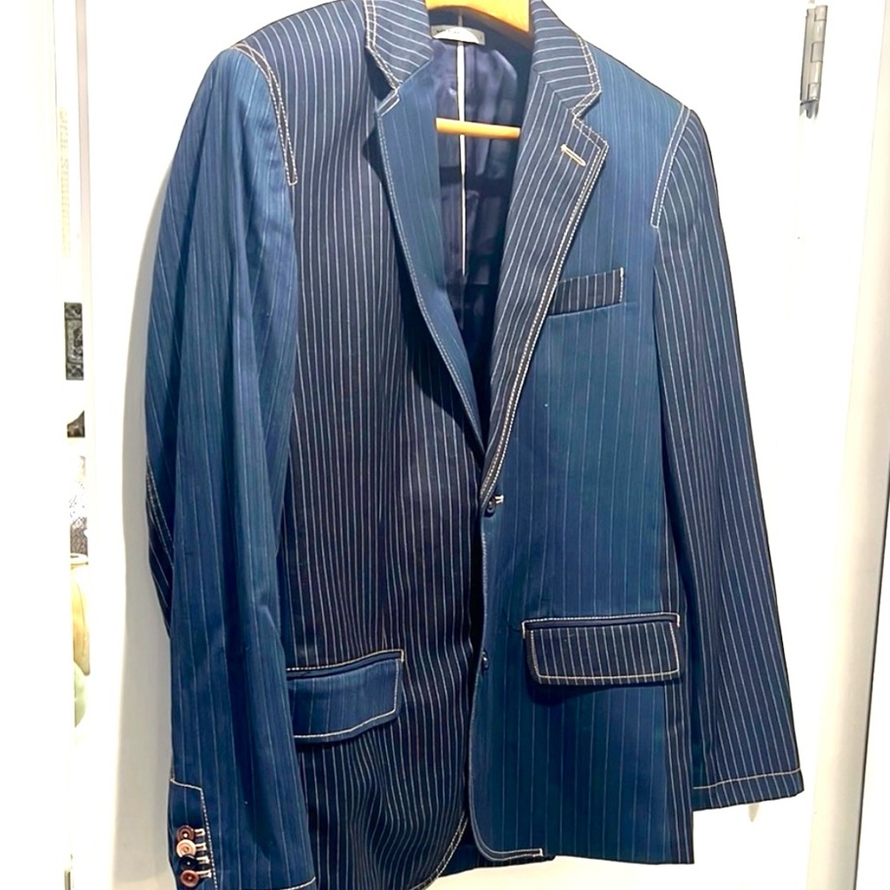 Marc Ecko Blue Sport Coat with Classic Pinstripes